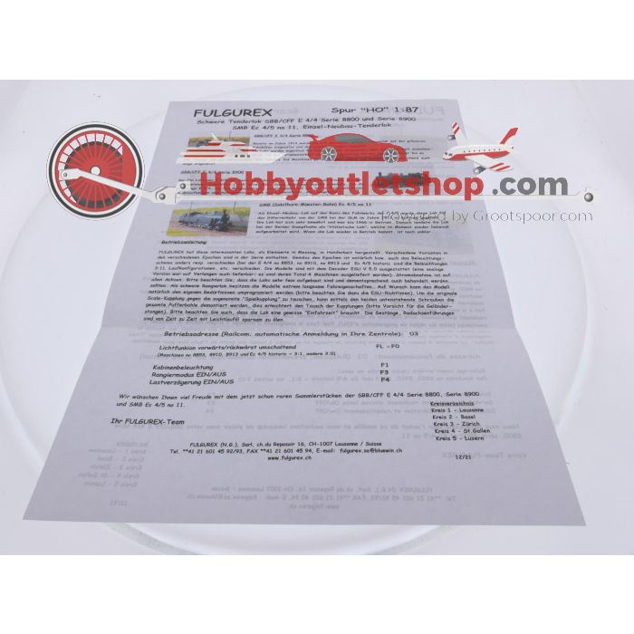 Schaal H0 Fulgurex 2254/7 stoomlocomotief E 4/4 van de SBB CFF Digitaal #8262