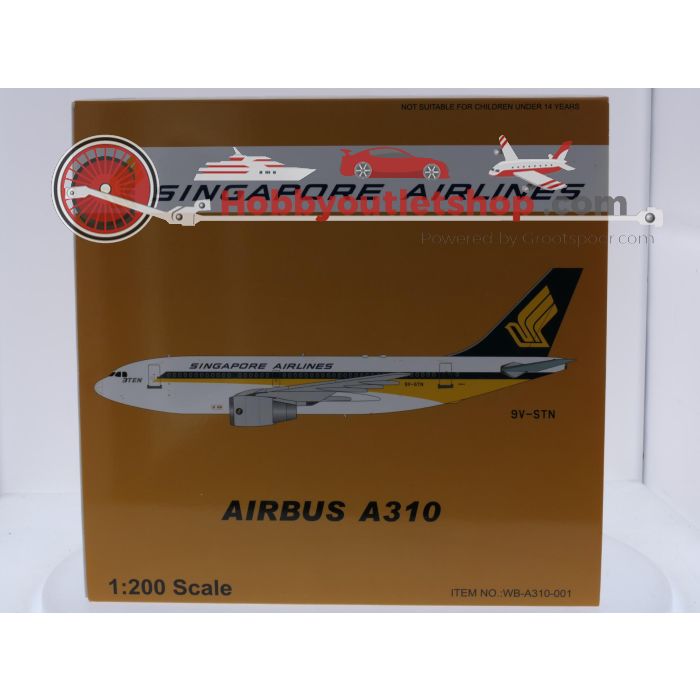 Schaal 1:200 WB Models WB-A310-001 Airbus A310 - 222 Singapore Airlines Reg. 9V-STN #8265