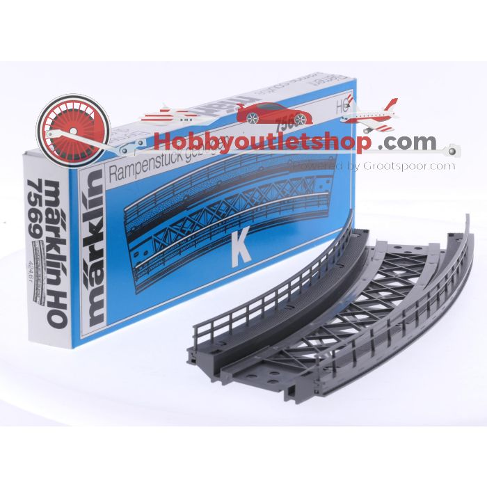 Schaal H0 Märklin 7569 gebogen oprit voor K-rails #8683