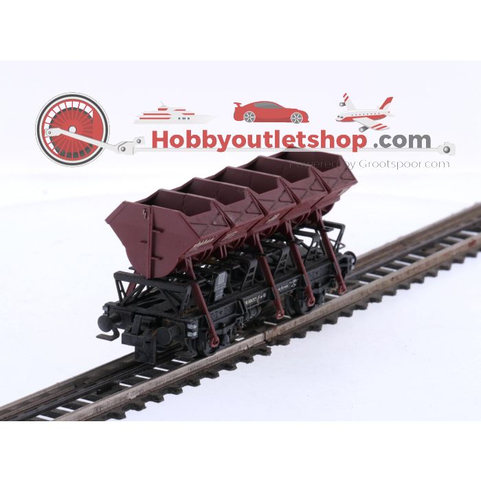 Schaal H0 Trix Express 450 en 455 4-delige goederenwagen set van de DB #8692