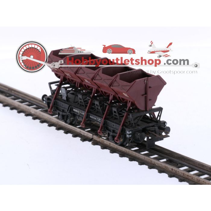 Schaal H0 Trix Express 450 en 455 4-delige goederenwagen set van de DB #8692