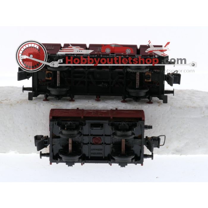 Schaal H0 Trix Express 450 en 455 4-delige goederenwagen set van de DB #8692