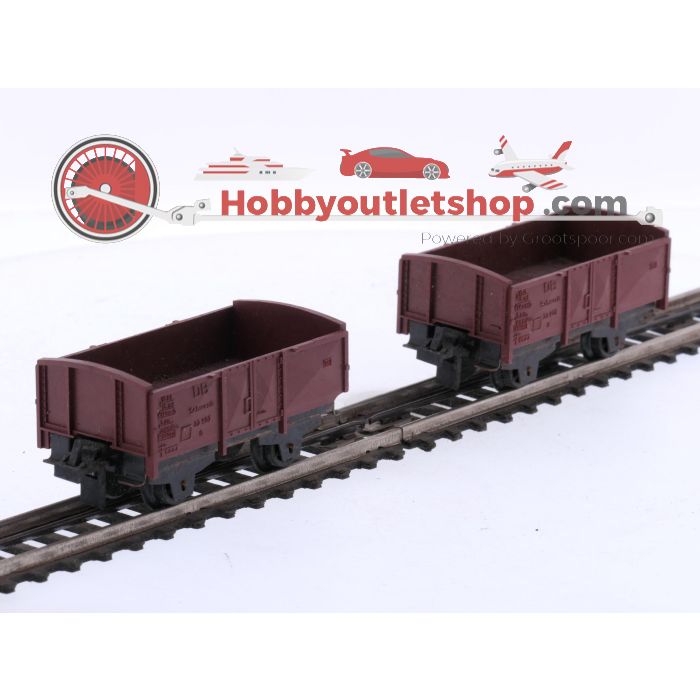 Schaal H0 Trix Express 450 en 455 4-delige goederenwagen set van de DB #8692