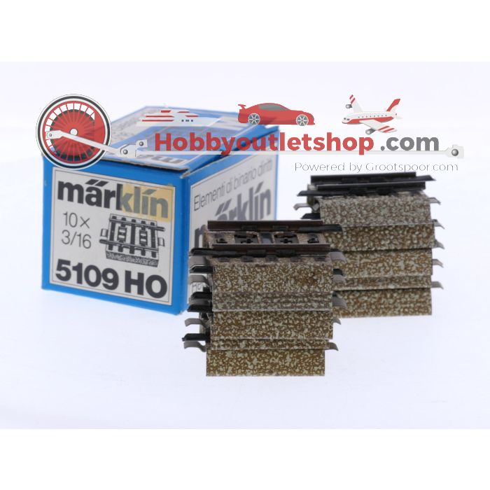 Schaal H0 Märklin 5109 rechte 3/16 passtuk 3,38 cm doos 10 st. #8280