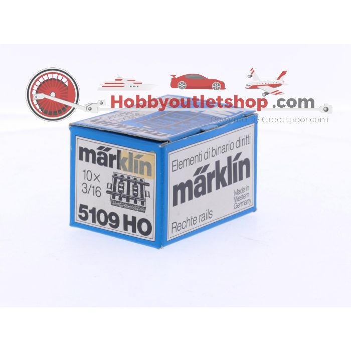 Schaal H0 Märklin 5109 rechte 3/16 passtuk 3,38 cm doos 10 st. #8280