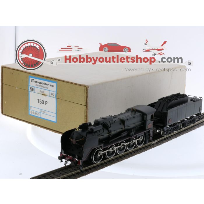 Schaal H0 Metropolitan 516 stoomlocomotief 150 P van de SNCF. BASTLER #P326