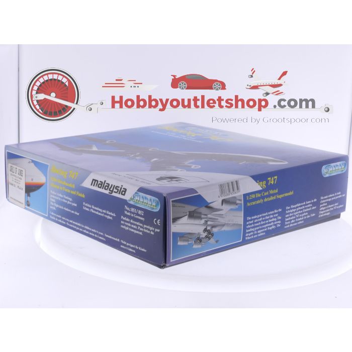 Schaal 1:250 Schabak 850/65 Boeing 747-400 Malaysia Airlines Reg. NA #8284