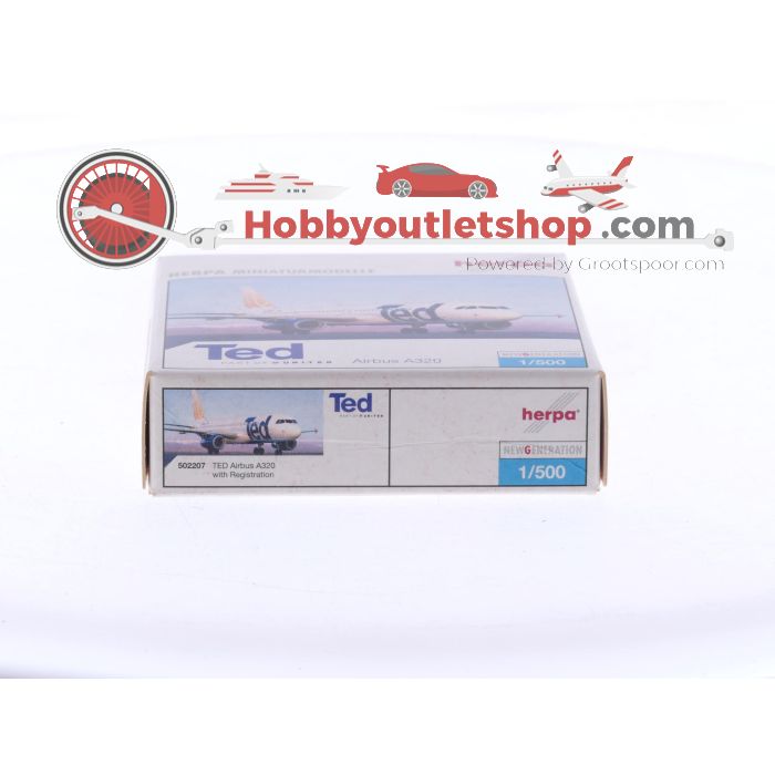 Schaal 1:500 Herpa 502207 Airbus A320 TED Part of United Reg. N495UA #8318