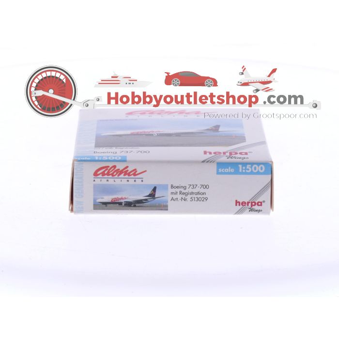 Schaal 1:500 Herpa 513029 Boeing 737-700 Aloha Airlines Reg. N738AL #8320