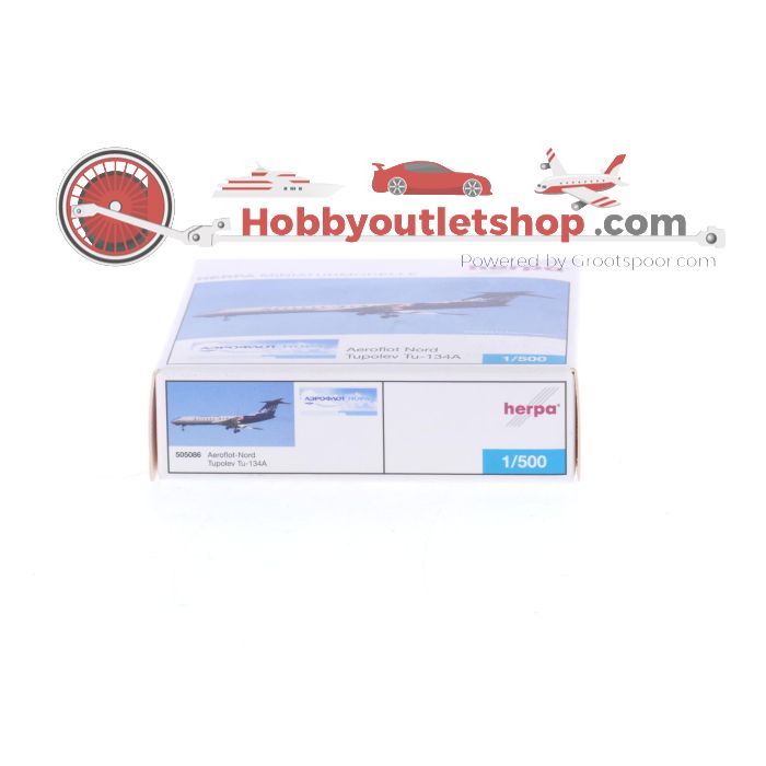 Schaal 1:500 Herpa 505086 Tupolev Tu-134A Aeroflot-Nord Reg. RA-65103 #8344