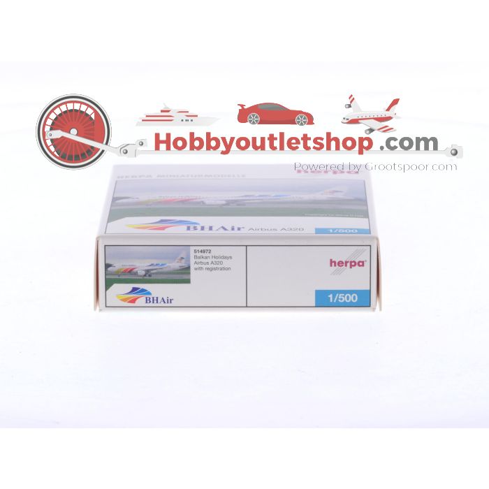 Schaal 1:500 Herpa 514972 Airbus A320 Balkan Holidays Reg. LZ-BHA #8391