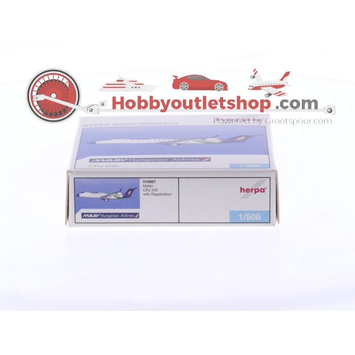Schaal 1:500 Herpa 510967 CRJ 200 'Malev Express' Malev Hungarian Airlines Reg. HA-LNB #8395