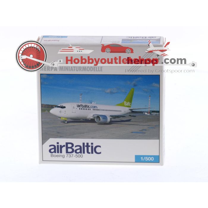 Schaal 1:500 Herpa 505659 Boeing 737-500 Air Baltic Reg. YL-BBF #8399