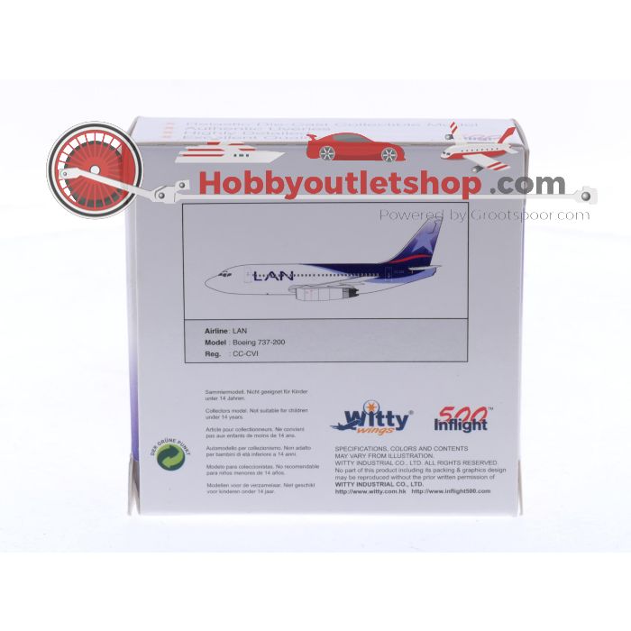 Schaal 1:500 Inflight500 IF5732004 Boeing 737-2Q3 Reg. CC-CVI #8404 - sku: 20251104034353 - Gebruikt - Zo goed als nieuw - Afbeelding 2