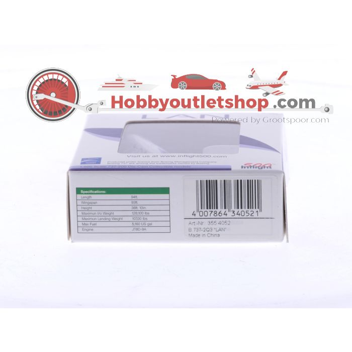 Schaal 1:500 Inflight500 IF5732004 Boeing 737-2Q3 Reg. CC-CVI #8404 - sku: 20251104034353 - Gebruikt - Zo goed als nieuw - Afbeelding 3