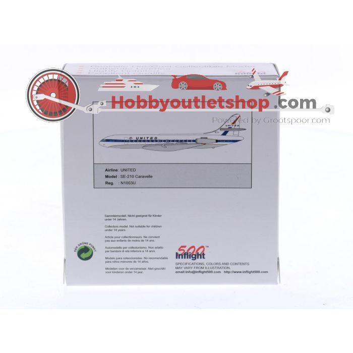 Schaal 1:500 Inflight500 IF5210008 SE-210 Caravelle United Airlines Reg. N1003U #8405 - sku: 20251104040800 - Used - Like new - Photo 2