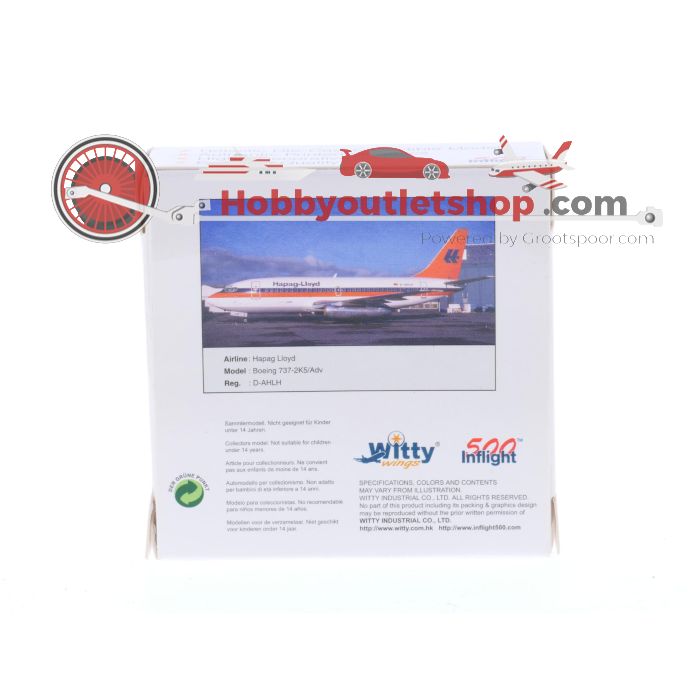 Schaal 1:500 Inflight500 355 4034 Boeing 737-2K5/Adv Hapag Lloyd Reg. D-AHLH #8409 - sku: 20251105114736 - Used - Like new - Photo 2