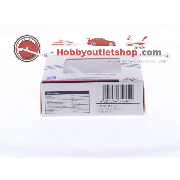 Schaal 1:500 Inflight500 355 4041 Boeing 737-200 Air Malta Reg. 9H-ABF #8410