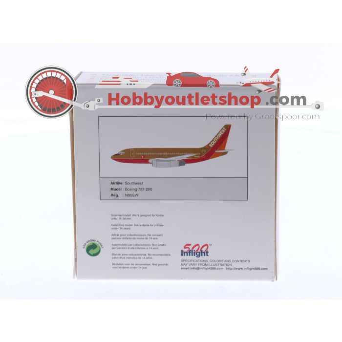 Schaal 1:500 Inflight500 IF5732014 Boeing 737-200 Southwest Airlines Reg. N95SW #8412 - sku: 20251105015733 - Gebruikt - Zo goed als nieuw - Afbeelding 2