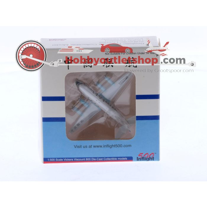 Schaal 1:500 Inflight IF5801003 Vickers Viscount 800 China United Airlines - CUA Reg. 50258 #8428