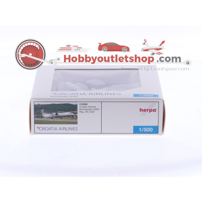 Schaal 1:500 Herpa 518260 Bombardier Q400 'Dalmacija' Croatia Airlines Reg. 9A-CQD #8443 - sku: 20251106030935 - Gebruikt - Zo goed als nieuw - Afbeelding 3