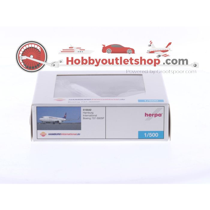 Schaal 1:500 Herpa 515542 Boeing 737-300SP Hamburg International Reg. D-AHIG #8446