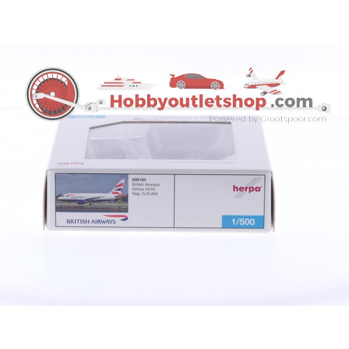 Schaal 1:500 Herpa 509183 Airbus A318 British Airways Reg. G-EUNA #8513