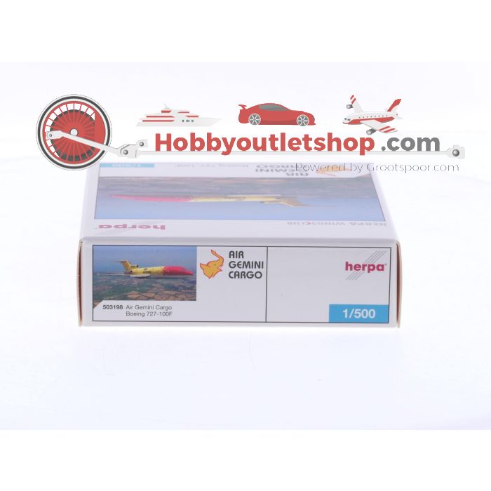Schaal 1:500 Herpa 503198 Boeing 727-100F Air Gemini Cargo Reg. S9-BAH #8541 - sku: 20251121100936 - Gebruikt - Zo goed als nieuw - Afbeelding 3