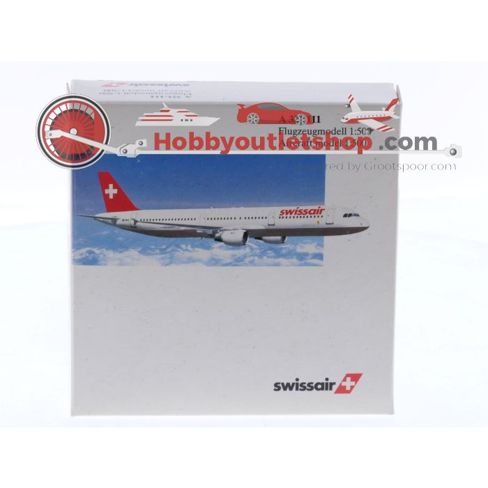 Schaal 1:500 Herpa 508612 Airbus A321-111 Swissair Reg NA #8544
