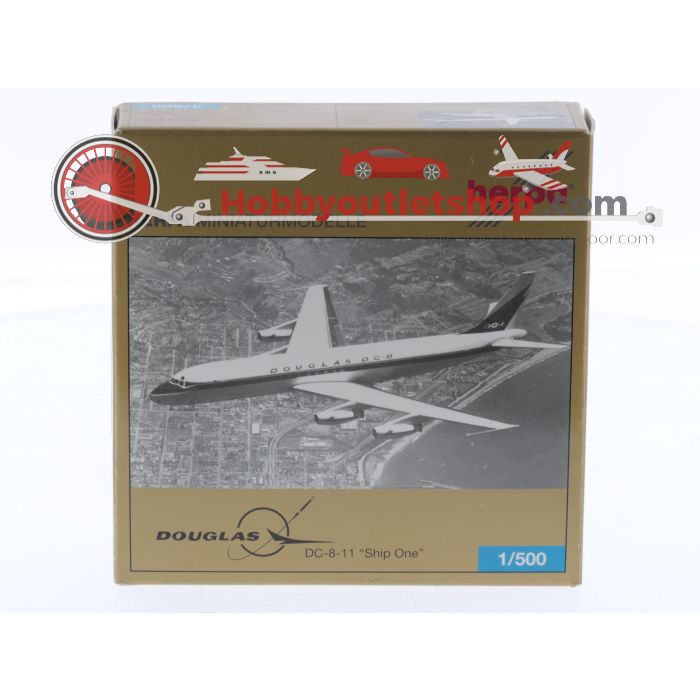 Schaal 1:500 Herpa 515368 Douglas DC-8-11 'Ship One' (50th anniversary) Douglas Reg. N8008D #8551