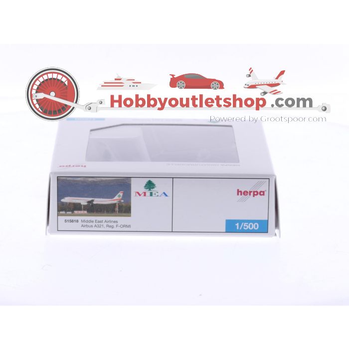 Schaal 1:500 Herpa 515818 Airbus A321 MEA - Middle East Airlines Reg. F-ORMI #8569 - sku: 20251125093959 - Used - Like new - Photo 3
