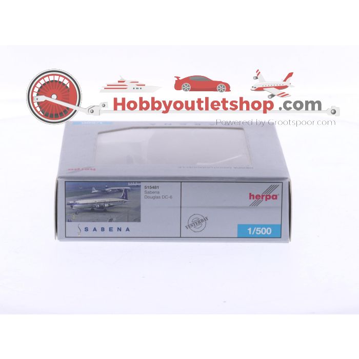 Schaal 1:500 Herpa 515481 Douglas DC-6 Sabena Reg. OO-CTK #8574