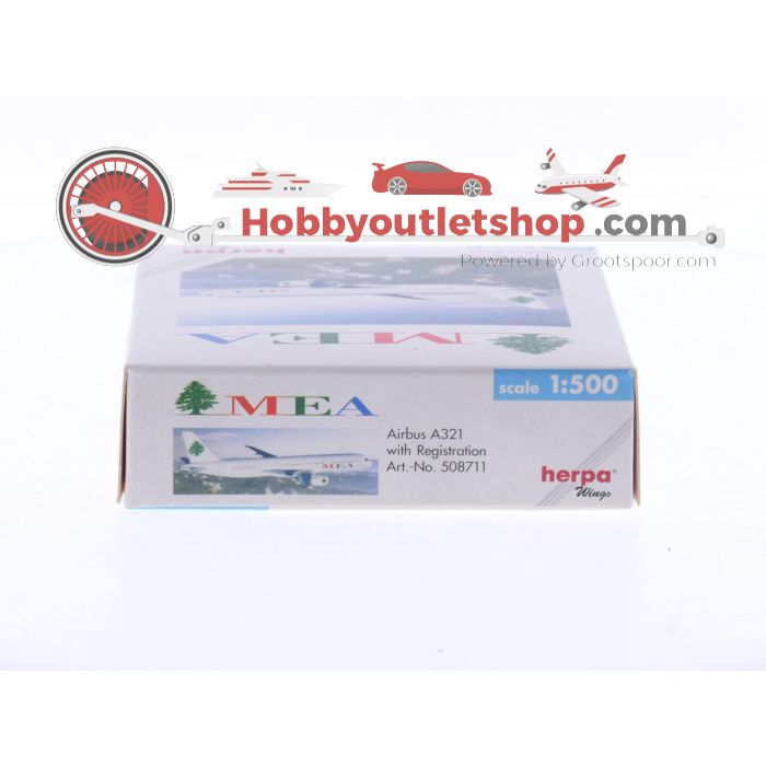 Schaal 1:500 Herpa 508711 Airbus A321 MEA - Middle East Airlines Reg. F-OHMQ #8588