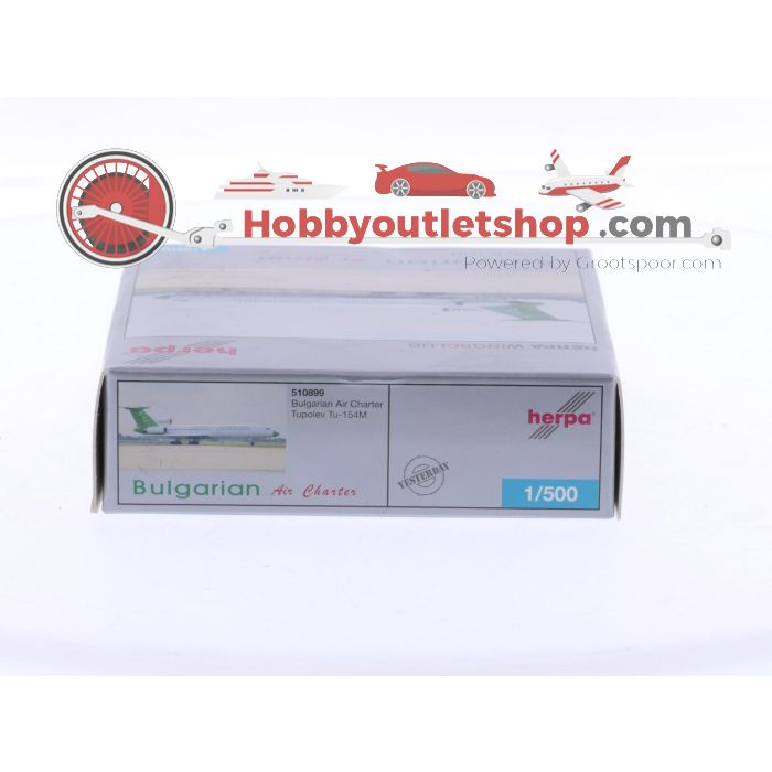 Schaal 1:500 Herpa 510899 Tupolev Tu-154M Bulgarian Air Charter Reg. LZ-LCX #8605 - sku: 20251127105812 - Gebruikt - Zo goed als nieuw - Afbeelding 3