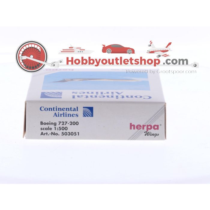 Schaal 1:500 Herpa 503051 Boeing 727-200 Continental Airlines Reg. NA #8606 - sku: 20251127110952 - Gebruikt - Zo goed als nieuw - Afbeelding 3