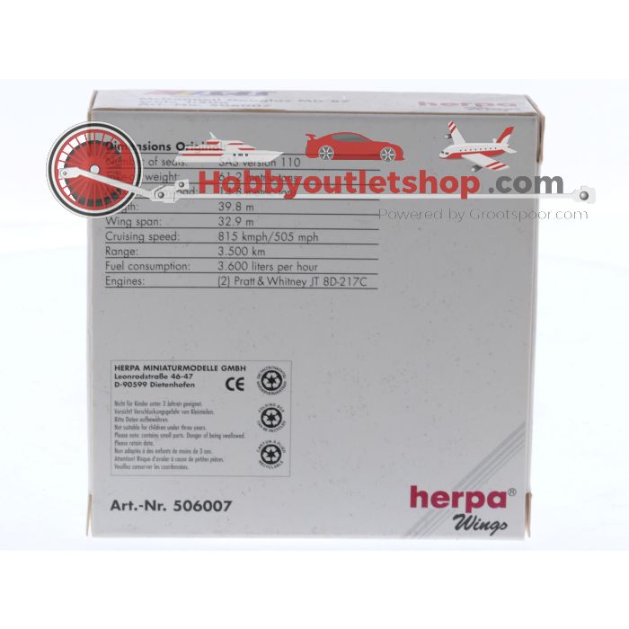 Schaal 1:500 Herpa 506007 McDonnell Douglas MD-87 SAS - Scadinavian Airlines Reg. NA #8609 - sku: 20251127115727 - Gebruikt - Zo goed als nieuw - Afbeelding 2