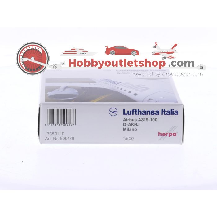 Schaal 1:500 Herpa 509176 Airbus A319-100 "Milano" Lufthansa Italia Reg. D-AKNJ #8623 - sku: 20251128084531 - Gebruikt - Zo goed als nieuw - Afbeelding 3