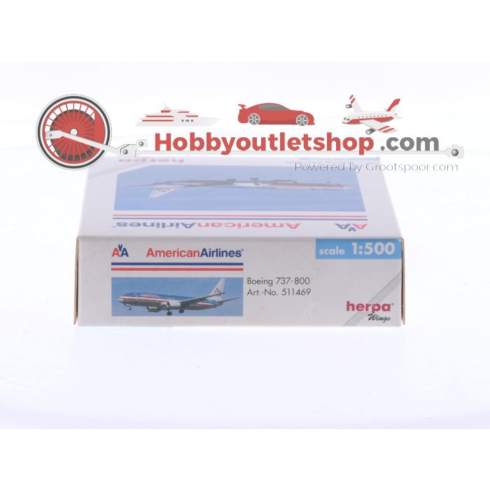 Schaal 1:500 Herpa 511469 Boeing 737-800 American Airlines Reg. NA #8624