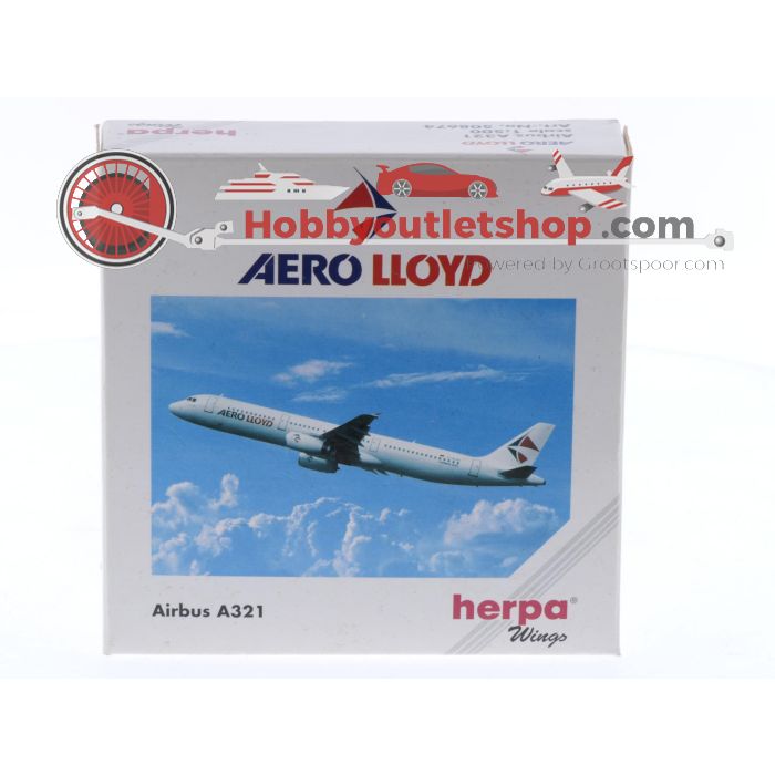 Schaal 1:500 Herpa 508674 Airbus A321 Aero Lloyd Reg. NA #8633