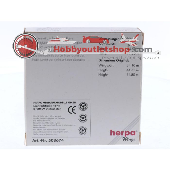 Schaal 1:500 Herpa 508674 Airbus A321 Aero Lloyd Reg. NA #8633