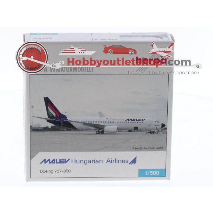 Schaal 1:500 Herpa 505543 Boeing 737-800 Malev Hungarian Airlines Reg. HA-LOK #8635