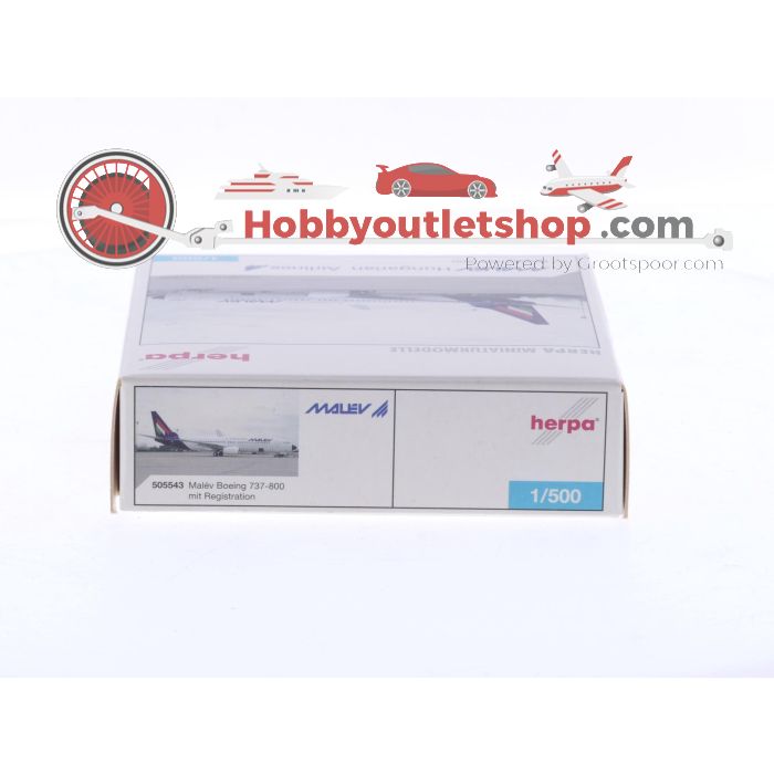 Schaal 1:500 Herpa 505543 Boeing 737-800 Malev Hungarian Airlines Reg. HA-LOK #8635