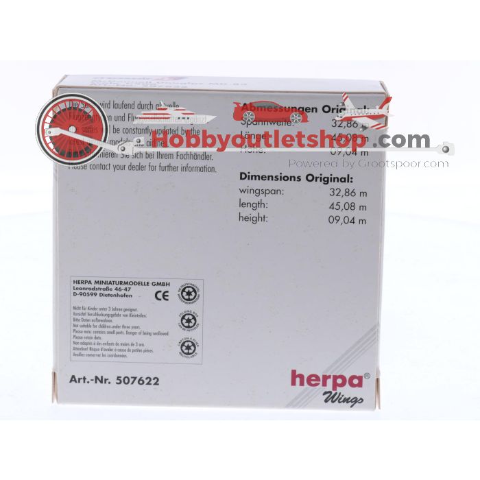 Schaal 1:500 Herpa 507622 McDonnell Douglas MD-83 Crossair Reg. HB-INV #8639 - sku: 20251128120326 - Used - Like new - Photo 2