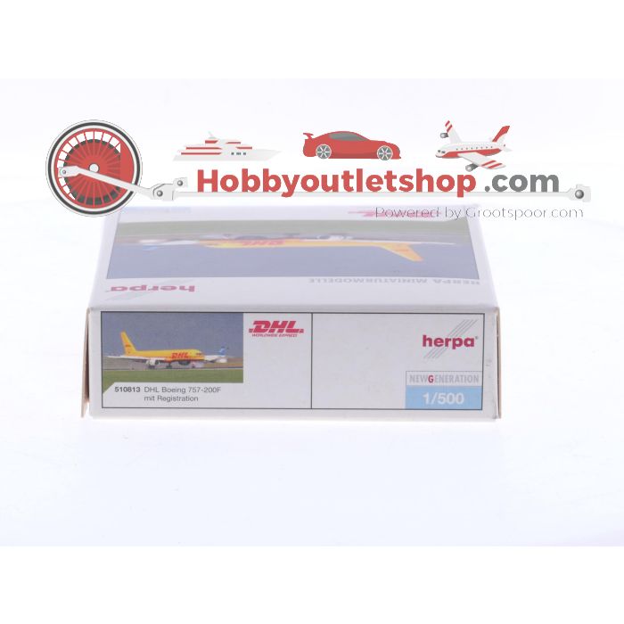 Schaal 1:500 Herpa 510813 Boeing 757-200F DHL Reg. G-BIKM #8646 - sku: 20251128023400 - Gebruikt - Zo goed als nieuw - Afbeelding 3