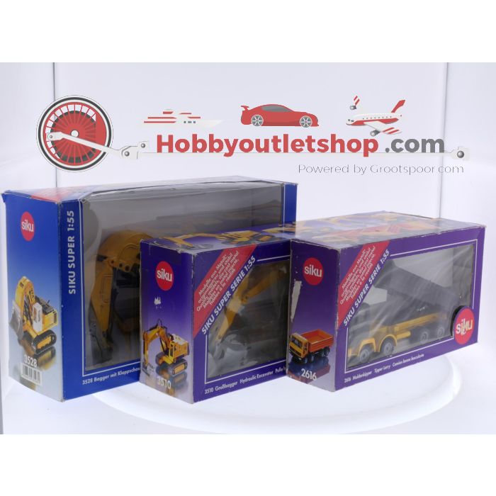 Schaal 1:55 Siku 2616, 3510 en 3528 set van 3 bouwvoertuigen #8663 - sku: 20251204110832 - Used - Good condition - Photo 8