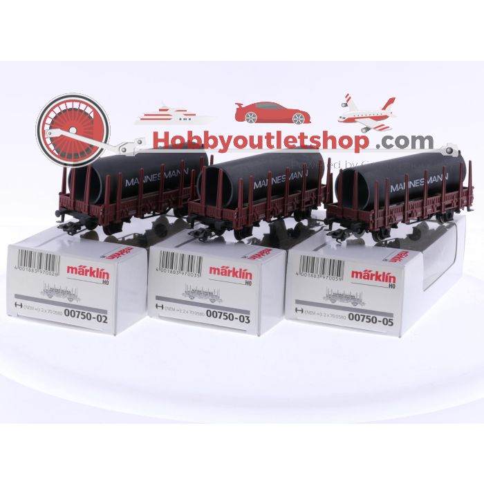 Schaal H0 Märklin 00750-02, 00750-03 en 00750-05 set van 3 rongenwagens "Mannesmann" van de DB #9010 - sku: 20260213043839 - Gebruikt - Zeer goede staat - Afbeelding 14