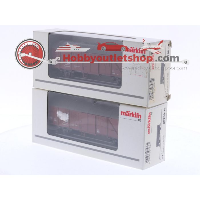 Schaal H0 Märklin 00760-14 en 00760-15 gesloten goederenwagen Gbs 245 set 'Deutsche Bundespost' van de DB #9014 - sku: 20260217090507 - Used - Very good condition - Photo 13