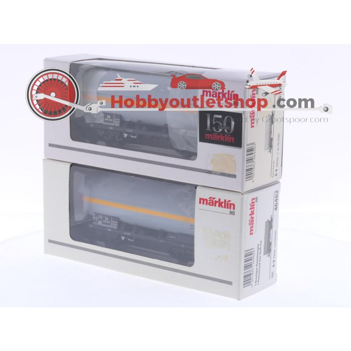Schaal H0 Märklin 46450 en 46462 drukgas ketelwagon set van de DB #9015 - sku: 20260217100606 - Used - Very good condition - Photo 13