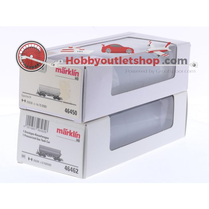 Schaal H0 Märklin 46450 en 46462 drukgas ketelwagon set van de DB #9015 - sku: 20260217100606 - Used - Very good condition - Photo 11