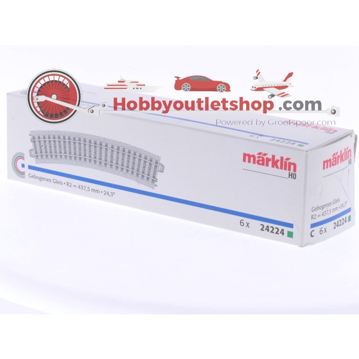 Schaal H0 Märklin 24224 gebogen C-Rail R2 437,5 mm 6 st. #9023 - sku: 20260218085939 - Used - Good condition - Photo 5